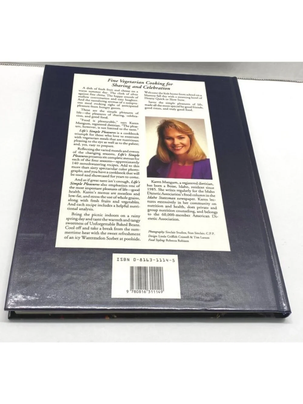 Lifes Simple Pleasures Cookbook Vegetarian Cooking Karen Mangum 1990s Recipes